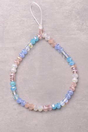 Colorful Handmade Ultra-Shiny Crystal Bead Phone Chain Wrist Strap Keychain Bag Pendant - High-End Fashion Accessory