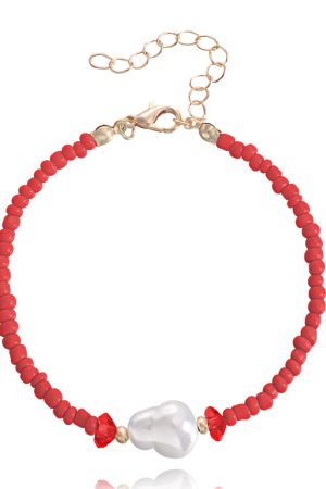 Colorful Handmade Woven Bead Bracelet for Women - Imitation Pearl Hip-Hop Style Jewelry, European and American Trend