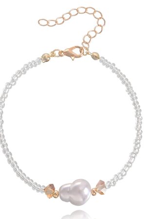 Colorful Handmade Woven Bead Bracelet for Women - Imitation Pearl Hip-Hop Style Jewelry, European and American Trend
