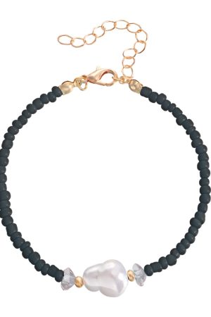 Colorful Handmade Woven Bead Bracelet for Women - Imitation Pearl Hip-Hop Style Jewelry, European and American Trend