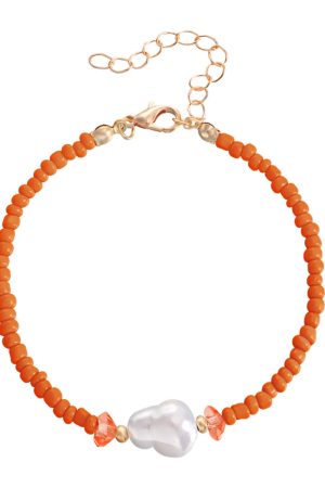 Colorful Handmade Woven Bead Bracelet for Women - Imitation Pearl Hip-Hop Style Jewelry, European and American Trend
