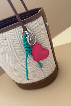 Colorful Handmade Woven Heart Keychain Pendant Bag Accessory - Korean Style, Miu Inspired Gift for Sisters