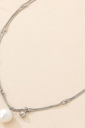Colorful Imitation Pearl Necklace for Girls - Light Luxury Clavicle Chain with High-Quality Elegance and Trendy Style