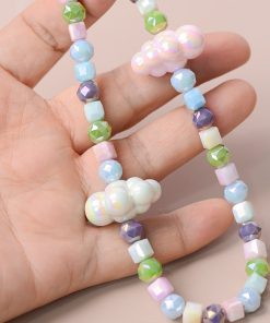 Colorful Pearl Cloud Phone Chain Lanyard - Creative High-End Pendant for Women, Anti-Drop Wrist Strap, Trendy Accessory