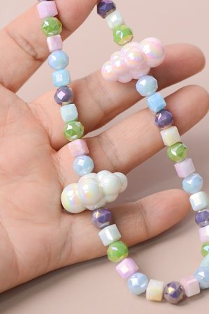 Colorful Pearl Cloud Phone Chain Lanyard - Creative High-End Pendant for Women, Anti-Drop Wrist Strap, Trendy Accessory
