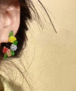 Colorful Raspberry Stud Earrings for Women - Trendy 2025 Ear Accessories, Sweet Personality Jewelry, Ins Style