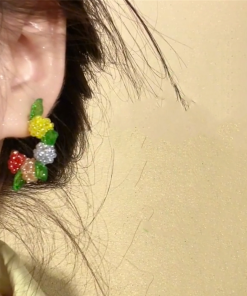 Colorful Raspberry Stud Earrings for Women - Trendy 2025 Ear Accessories, Sweet Personality Jewelry, Ins Style