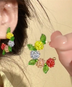 Colorful Raspberry Stud Earrings for Women - Trendy 2025 Ear Accessories, Sweet Personality Jewelry, Ins Style