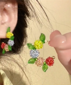 Colorful Raspberry Stud Earrings for Women - Trendy 2025 Ear Accessories, Sweet Personality Jewelry, Ins Style