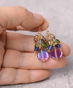 Colorful Retro Beaded Tassel Earrings - Trendy Unique Ear Studs for Women, Light Luxury High-End Style