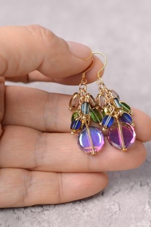 Colorful Retro Beaded Tassel Earrings - Trendy Unique Ear Studs for Women, Light Luxury High-End Style