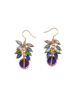 Colorful Retro Beaded Tassel Earrings - Trendy Unique Ear Studs for Women, Light Luxury High-End Style