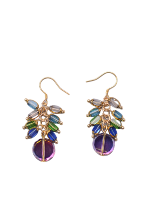 Colorful Retro Beaded Tassel Earrings - Trendy Unique Ear Studs for Women, Light Luxury High-End Style