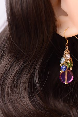 Colorful Retro Beaded Tassel Earrings - Trendy Unique Ear Studs for Women, Light Luxury High-End Style