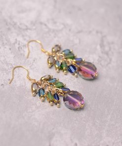 Colorful Retro Beaded Tassel Earrings - Trendy Unique Ear Studs for Women, Light Luxury High-End Style
