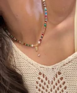 Colorful Retro Chinese Style Natural Stone Necklace for Women - 2025 Ethnic Bead Stacking Clavicle Chain