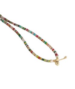 Colorful Retro Chinese Style Natural Stone Necklace for Women - 2025 Ethnic Bead Stacking Clavicle Chain
