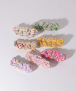 Colorful Retro Yarn Cable Hair Clip for Women - Sweet Mixed Line Duckbill Clip for Side Bangs - Plush Headwear for Spring Summer