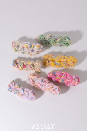 Colorful Retro Yarn Cable Hair Clip for Women - Sweet Mixed Line Duckbill Clip for Side Bangs - Plush Headwear for Spring Summer