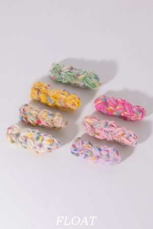 Colorful Retro Yarn Cable Hair Clip for Women - Sweet Mixed Line Duckbill Clip for Side Bangs - Plush Headwear for Spring Summer