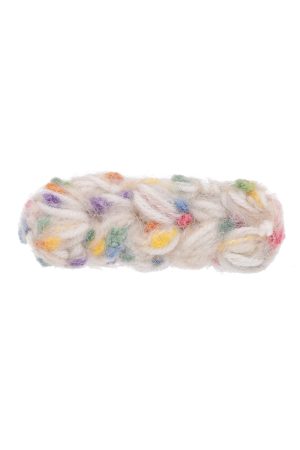 Colorful Retro Yarn Cable Hair Clip for Women - Sweet Mixed Line Duckbill Clip for Side Bangs - Plush Headwear for Spring Summer