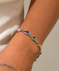 Colorful Rhinestone Spliced Necklace for Women - Simple Sweet Cool Single-Layer Pastoral Style Jewelry, European and American Design