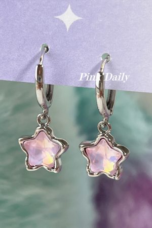 Colorful Star Ear Hoops - Trendy Five-Pointed Star Earrings, Niche Design Ear Clips for Women, 2025 High-End Fashion Jewelry