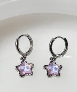 Colorful Star Ear Hoops - Trendy Five-Pointed Star Earrings, Niche Design Ear Clips for Women, 2025 High-End Fashion Jewelry