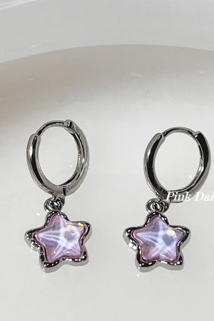 Colorful Star Ear Hoops - Trendy Five-Pointed Star Earrings, Niche Design Ear Clips for Women, 2025 High-End Fashion Jewelry