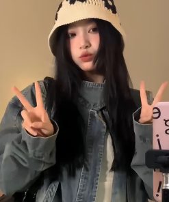 Colorful Striped Woolen Bucket Hat - Retro Korean Style Knitted Hat for Autumn Winter, Warm Slouchy Design with Ear Protection