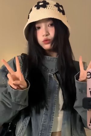 Colorful Striped Woolen Bucket Hat - Retro Korean Style Knitted Hat for Autumn Winter, Warm Slouchy Design with Ear Protection