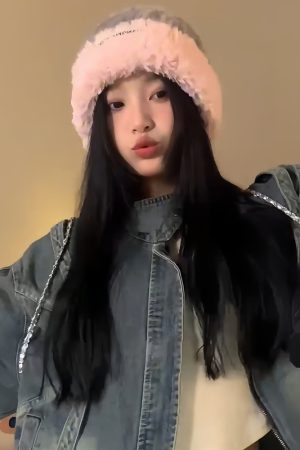Colorful Striped Woolen Bucket Hat - Retro Korean Style Knitted Hat for Autumn Winter, Warm Slouchy Design with Ear Protection