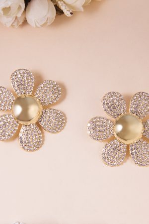 Colorful Sunflower Earrings for Women - Long Exaggerated Floral Design with Full Diamond Accents, 2025 Trendy Statement Jewelry