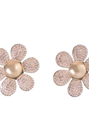 Colorful Sunflower Earrings for Women - Long Exaggerated Floral Design with Full Diamond Accents, 2025 Trendy Statement Jewelry
