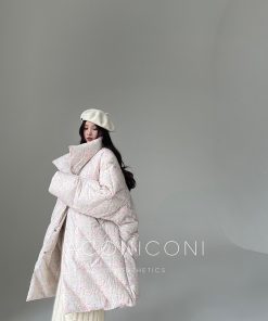 Colorful Sweetheart Cloud Print Puff Jacket - Thickened Duck Down Winter Coat for Women - Trendy 2025 Fashion Outerwear