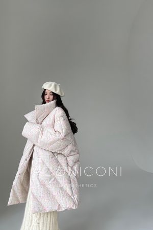 Colorful Sweetheart Cloud Print Puff Jacket - Thickened Duck Down Winter Coat for Women - Trendy 2025 Fashion Outerwear