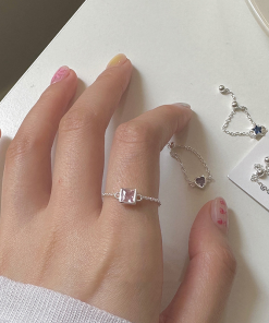 Colorful Zirconia Adjustable Stacking Ring for Women, Minimalist Niche Design, Trendy Dopamine Style Jewelry, New Model