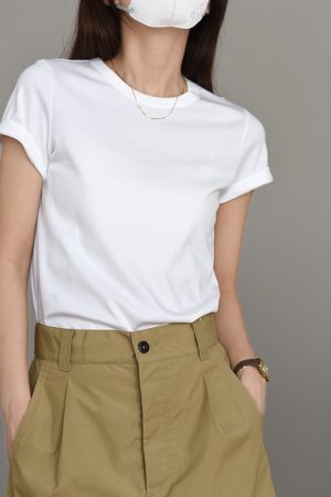Comfortable Solid Color Slimming T-Shirt - Short Sleeve Round Neck Basic Tee for Summer Fashion in Multi-Colors