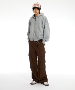 Commuter Six-Pocket Work Pants in Brown Gray - Versatile, Functional Design for Urban Style