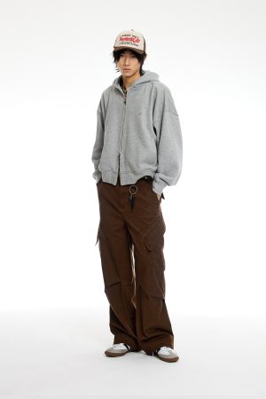 Commuter Six-Pocket Work Pants in Brown Gray - Versatile, Functional Design for Urban Style
