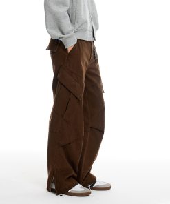 Commuter Six-Pocket Work Pants in Brown Gray - Versatile, Functional Design for Urban Style