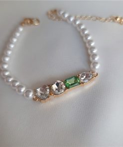 Contrasting Color Pearl Necklace with Sparkling Clavicle Chain - Korean & Japanese Niche Design for Women