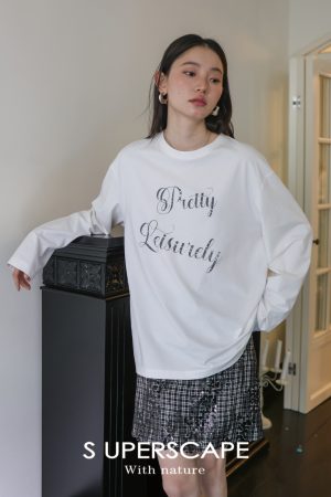 Cool Feel Sorona Cotton Loose Fit Round Neck Relaxed Printed Long Sleeve T-Shirt - Casual Fashion Essential for Effortless Style