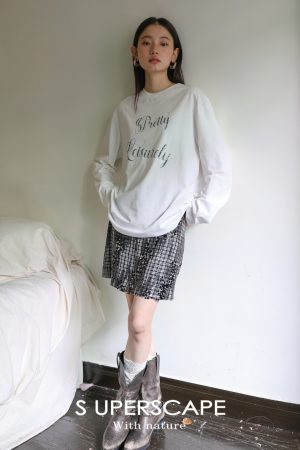 Cool Feel Sorona Cotton Loose Fit Round Neck Relaxed Printed Long Sleeve T-Shirt - Casual Fashion Essential for Effortless Style