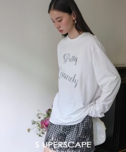 Cool Feel Sorona Cotton Loose Fit Round Neck Relaxed Printed Long Sleeve T-Shirt - Casual Fashion Essential for Effortless Style