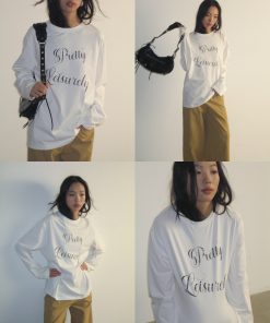 Cool Feel Sorona Cotton Loose Fit Round Neck Relaxed Printed Long Sleeve T-Shirt - Casual Fashion Essential for Effortless Style