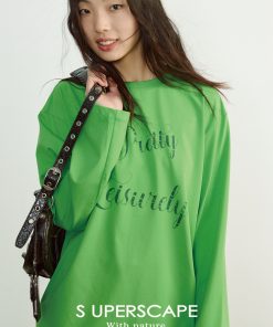 Cool Feel Sorona Cotton Loose Fit Round Neck Relaxed Printed Long Sleeve T-Shirt - Casual Fashion Essential for Effortless Style