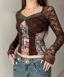 Cool Girl Drawing, Art Girls - Vintage Bohemian Lace Top