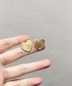 Cool-Toned Slimming Heart-Shaped Metal Tassel Earrings with Detachable Snake Chain for Versatile Style