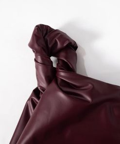 Coquette Clothes For Teens, Coquette Outfit For School - Faux Leather One Shoulder Top